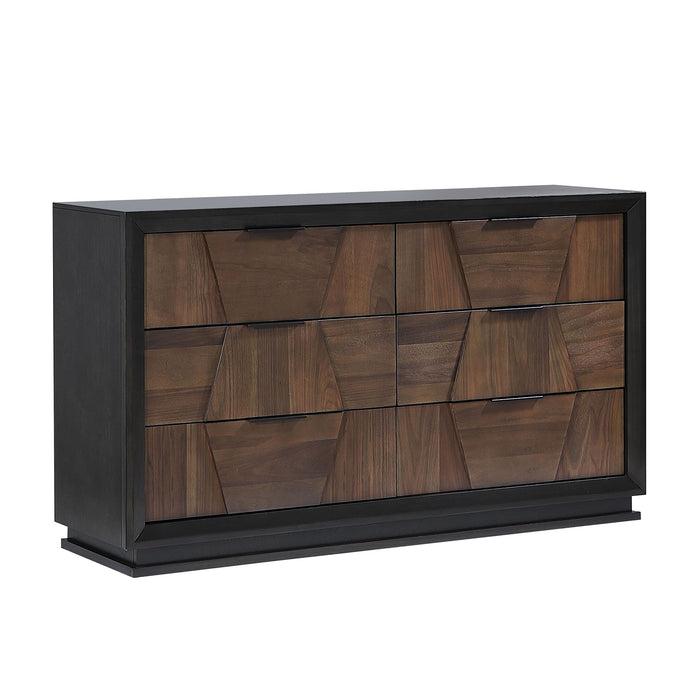 Houston - 6 Drawer Dresser - Walnut Matrix Furniture Group