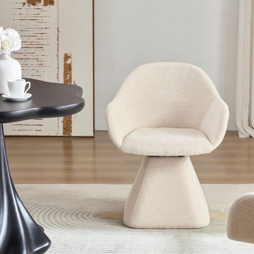 180° Rotating Accent Chair For Living Room - Beige Home Essentials