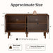 Sideboard Buffet Cabinet, Storage Credenza For Living Room - Walnut Home Essentials