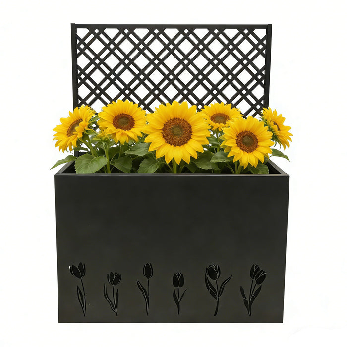 Tall Planter Raised Garden Bed With Trellis Daily Nest