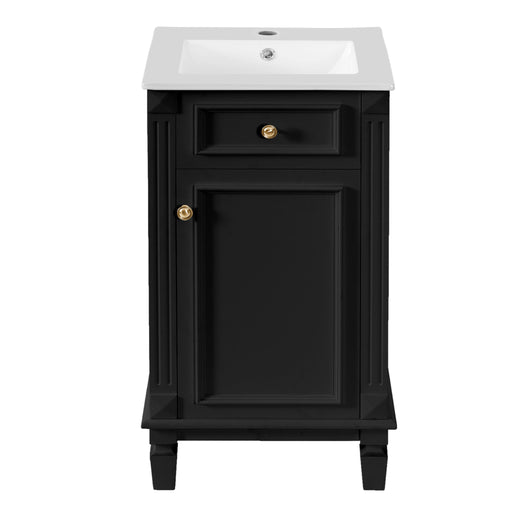 Bathroom Vanity With Sink, Soft-Closing Door, Adjustable Shelf Hearth and Haven