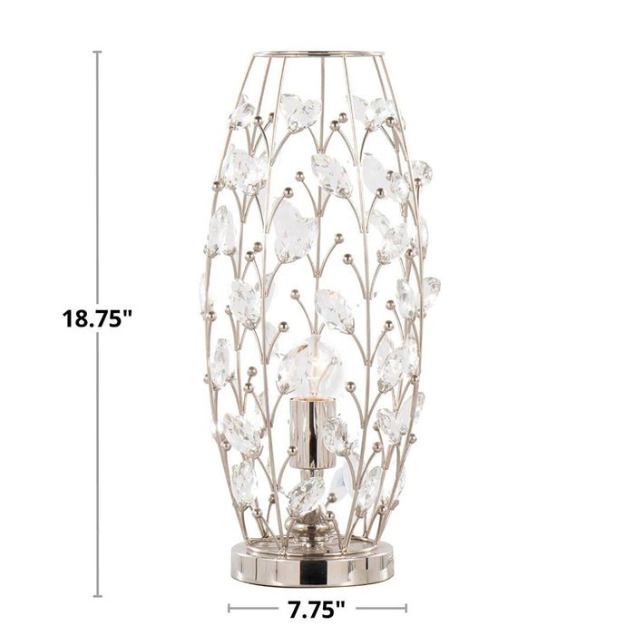 Crystal - Buds Contemporary Uplight Lamp - Polished Nickel / Clear Crystal Lumi Source