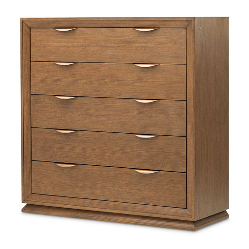 Portrait - 5-Drawer Chest With LED Lights - Sienna Brown Michael Amini