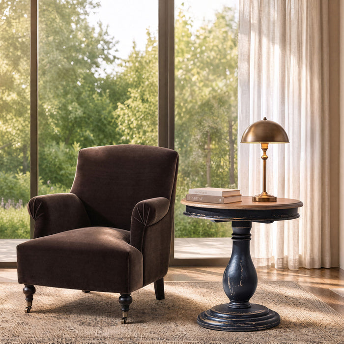 Winslow - Round Pedestal Side Table - Natural / Light Brown Jennifer Taylor Home
