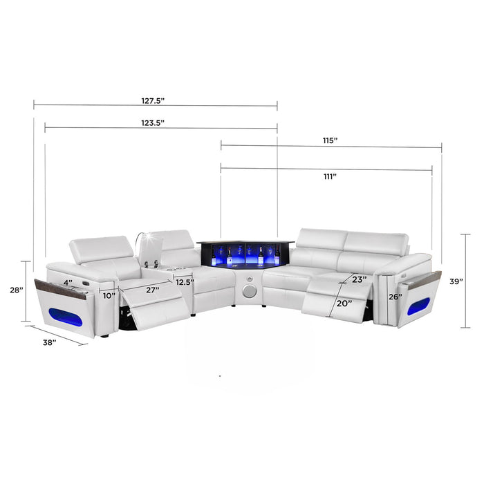 Nova - Sectional With Bluetooth Speaker, LED And Lifting Wine Cabinet Matrix Furniture Group