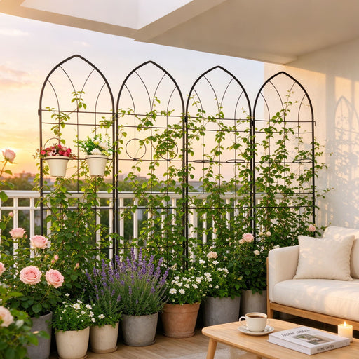 Metal Garden Trellis Rustproof Trellis For Climbing Plant, Outdoor Flower Support Daily Nest