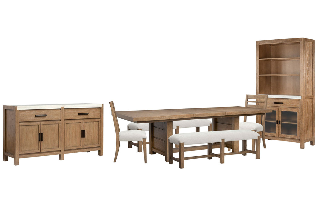 Plum Creek - Trestle Dining Table Set Magnussen Furniture