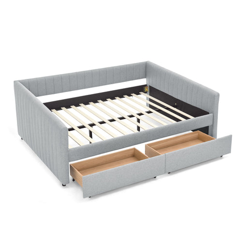 Upholstered Queen Daybed With 2 Drawers Home Essentials