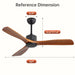 52" All Ceiling Fan With DC Reversible Motor, 3 Blades Daily Nest