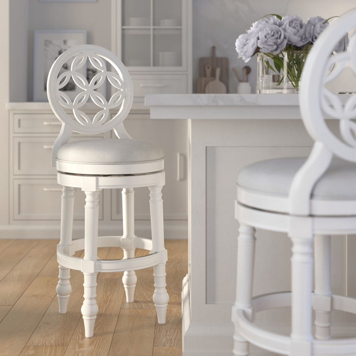 Stool With Back And Swivel Upholstered Seat Home Essentials