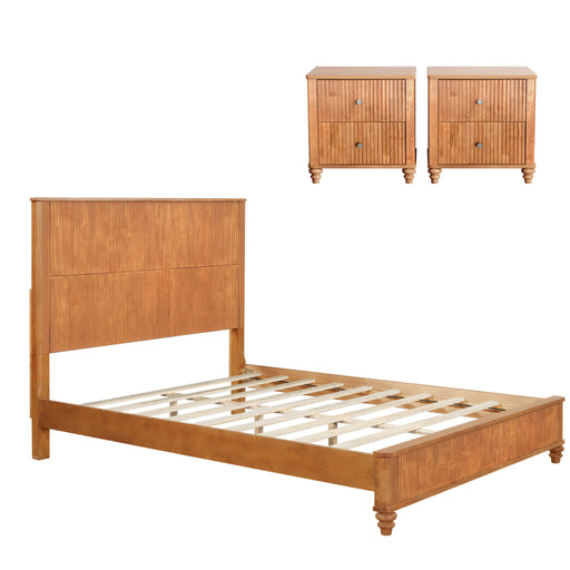 3 Piece Bedroom Set & Bed And 2 Nightstands Home Essentials