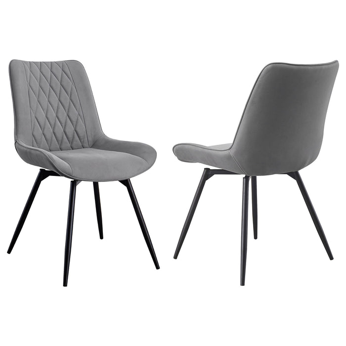 Tufted Swivel Dining Chairs (Set of 2) - Gray Furniture Max