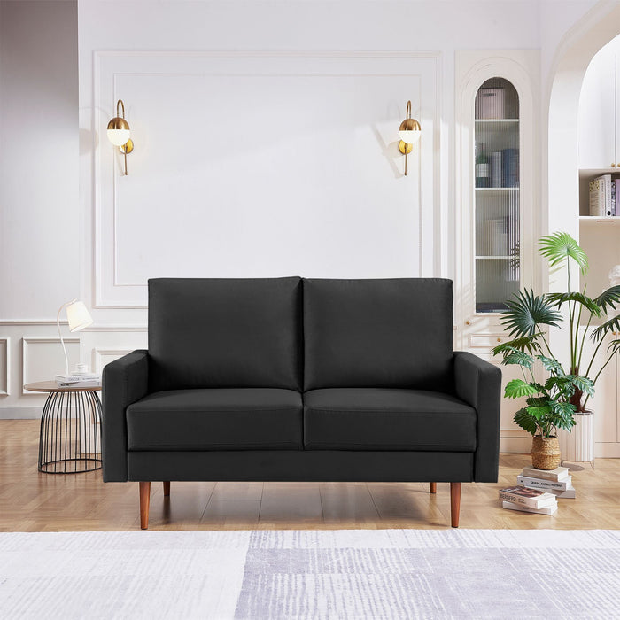 Loveseat Velvet - Black / Dark Brown