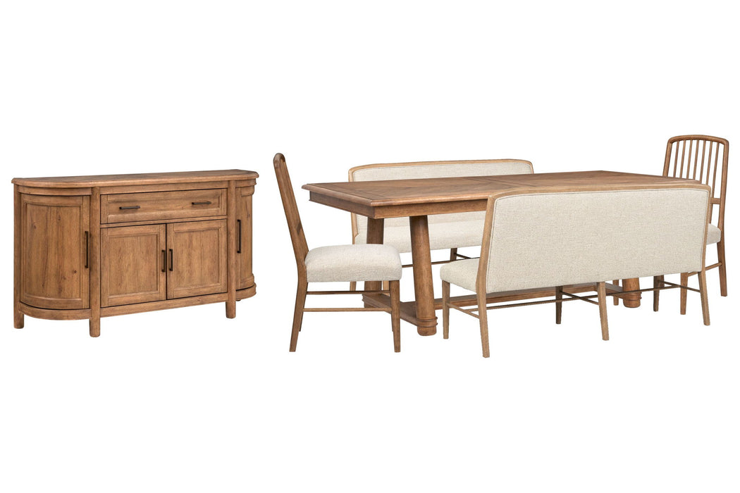 Woodward - Trestle Extendable Dining Table Set Magnussen Furniture