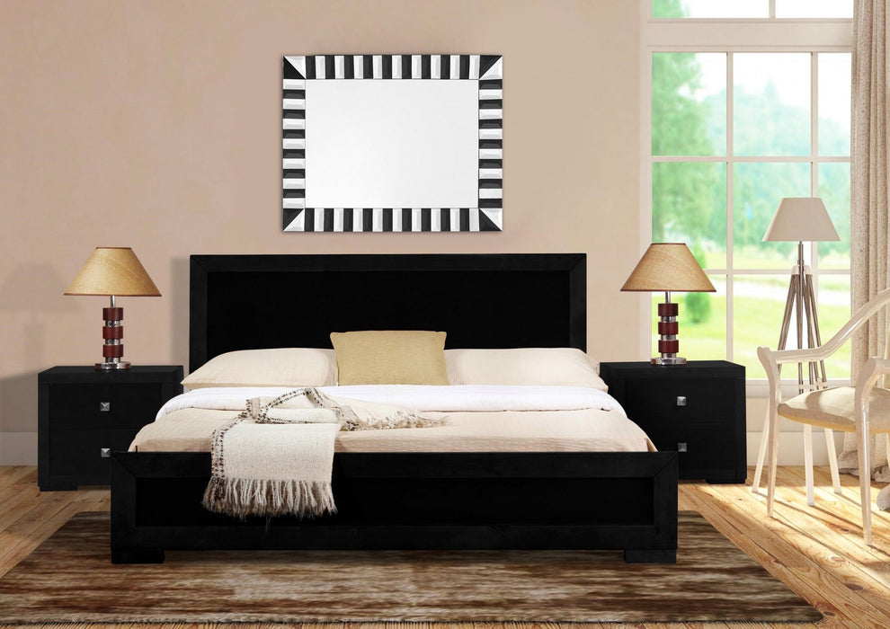 Full Platform Bed - Black Wood