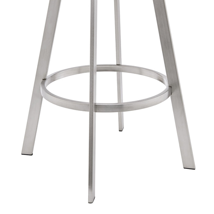 38" Swivel Backless Bar Height Bar Chair - Gray / Silver