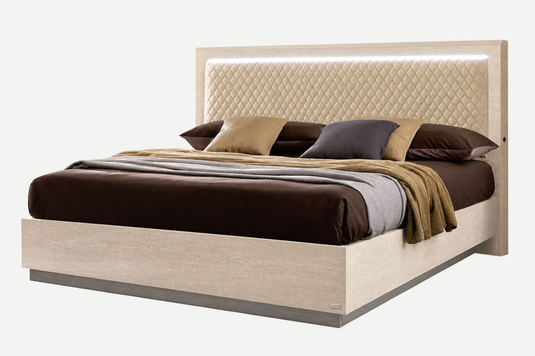 Ambra - Rombi Bed Queen Size - Light Beige Camelgroup Italy