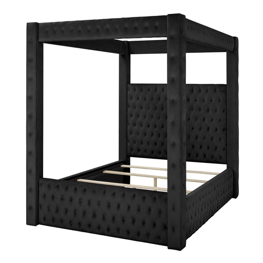 Modern 4 Poster Bed With Tufted Headboard And Footboard Home Essentials