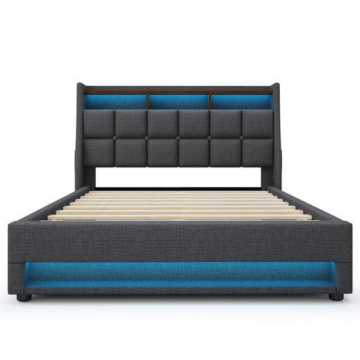 Upholstered Platform Bed With A Hydraulic Storage System, LED And USB Charging (Without Mattress) Artistry At Home