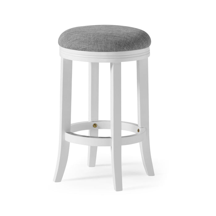 Backless Swivel Stool With Upholstered Seat Home Essentials