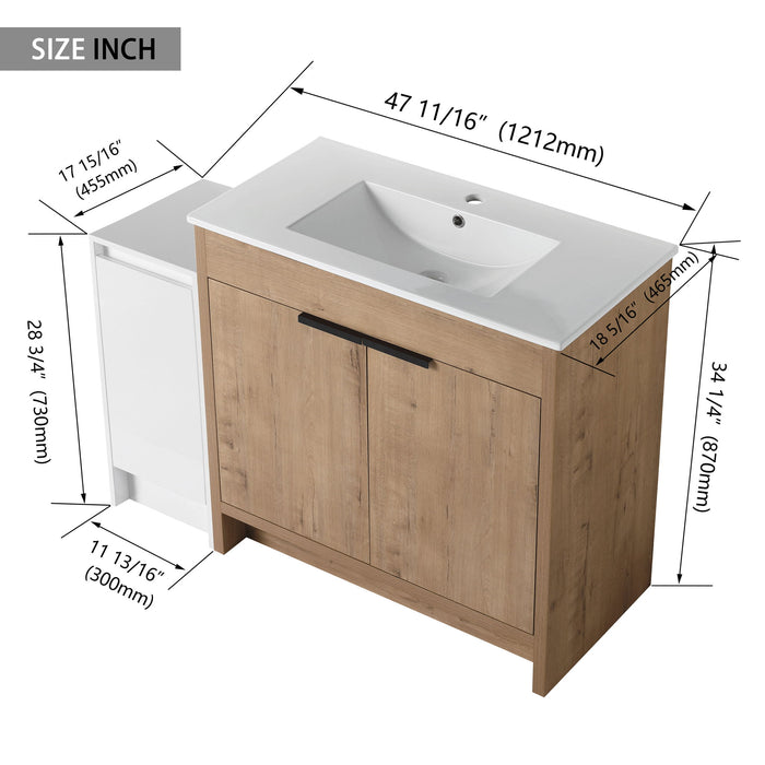 Freestanding Bathroom Vanity With Sink And Storage Cabinets, Soft Closing Doors Home Essentials