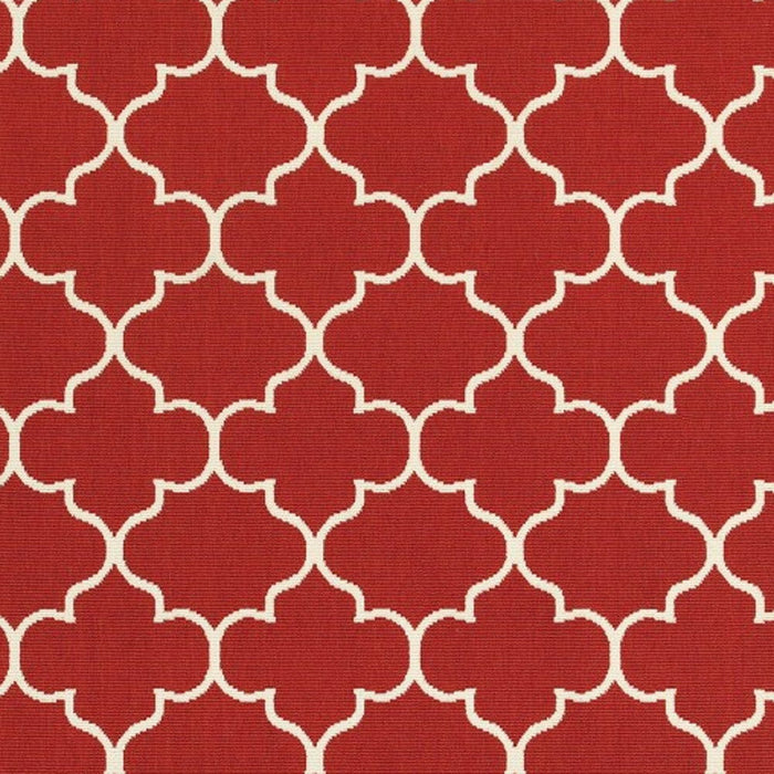 5' X 8' Indoor / Outdoor Area Rug - Red / Ivory