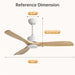 52" All Ceiling Fan With DC Reversible Motor, 3 Blades Daily Nest