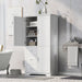 Tall And Wide Storage Cabinet With Doors, 3 Drawers Hearth and Haven