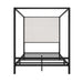 Canopy Bed With Tall Upholstered Headboard, 4 Poster Frame Hearth and Haven