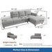 L - Shaped Sectional Sofa With Chaise & Ottoman Home Essentials