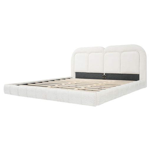 Upholstered Platform Bed With Tufted Headboard Noble House