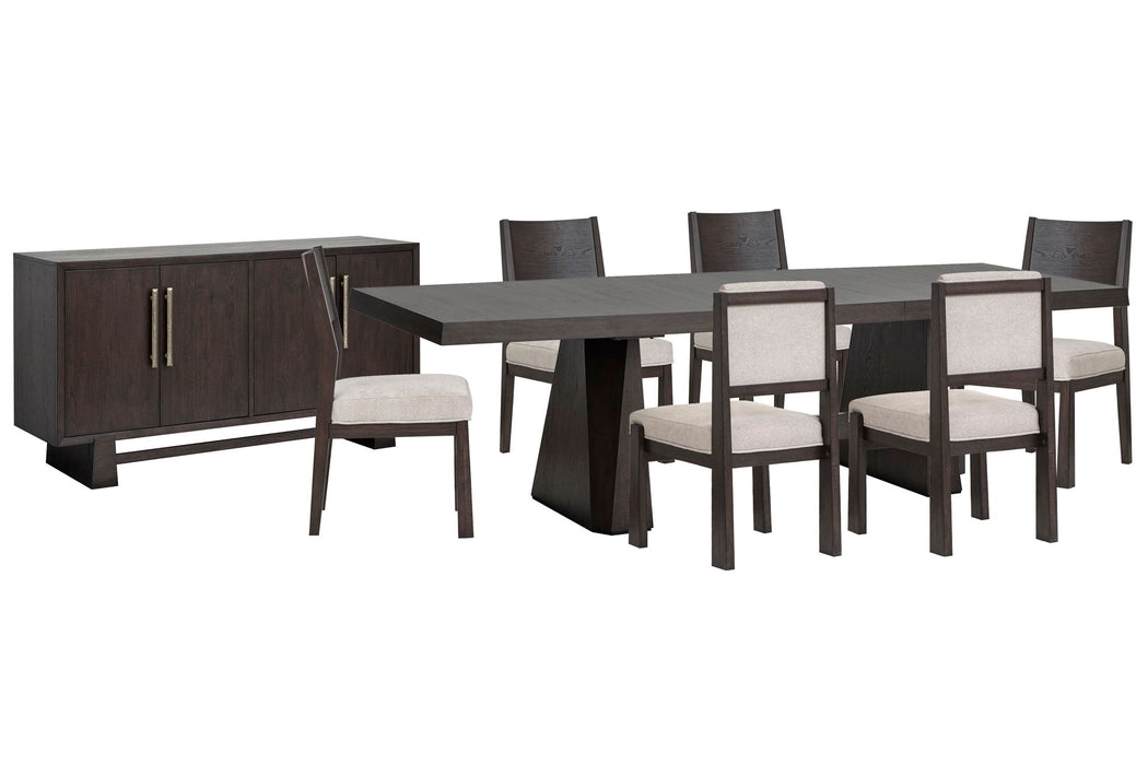 Tauren - 8 Piece Extendable Double Pedestal Dining Table Set Magnussen Furniture
