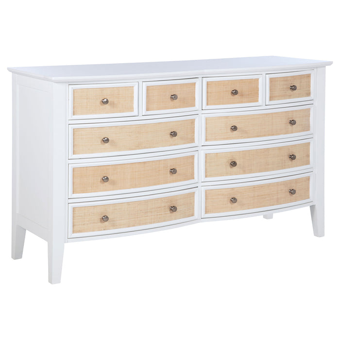 Talia - 10 Drawer Dresser Cabinet - White Furniture Max