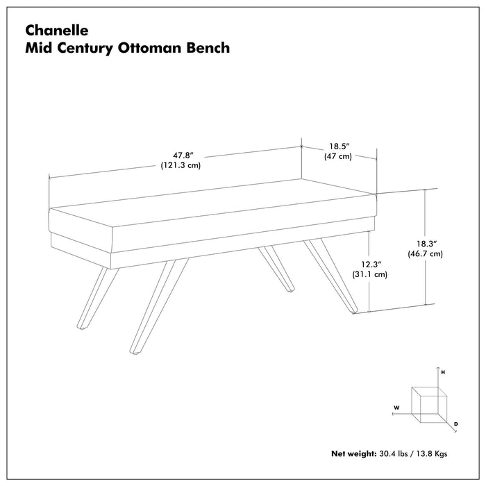 Chanelle - Mid-Century Ottoman Bench Simpli-Home