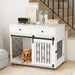 Dog Crate Furniture With Double Drawers And Sliding Barn Door, Pet Kennel For Small To Medium Dogs - White Home Essentials