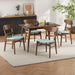 5 Piece Dining Set & 1 Table And 4 Upholstered Chairs - Mint / Walnut Noble House