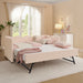 Gingham Daybed With USB Charging Port, Wave Shaped Design Home Essentials