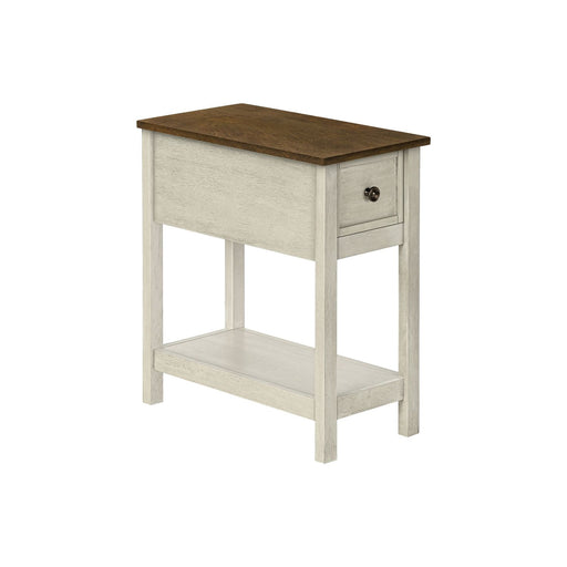 Accent End Table, 2 Tier, Narrow, Lamp, Storage Drawer, Charming Design 8th Street