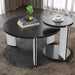 Round Coffee & End Table Set - Black Home Essentials