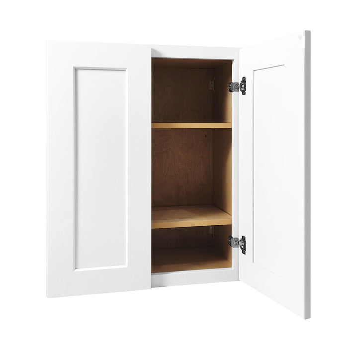 Shaker Wall Cabinet With Soft Close Hinges, Adjustable Shelves, Double Door Home Essentials
