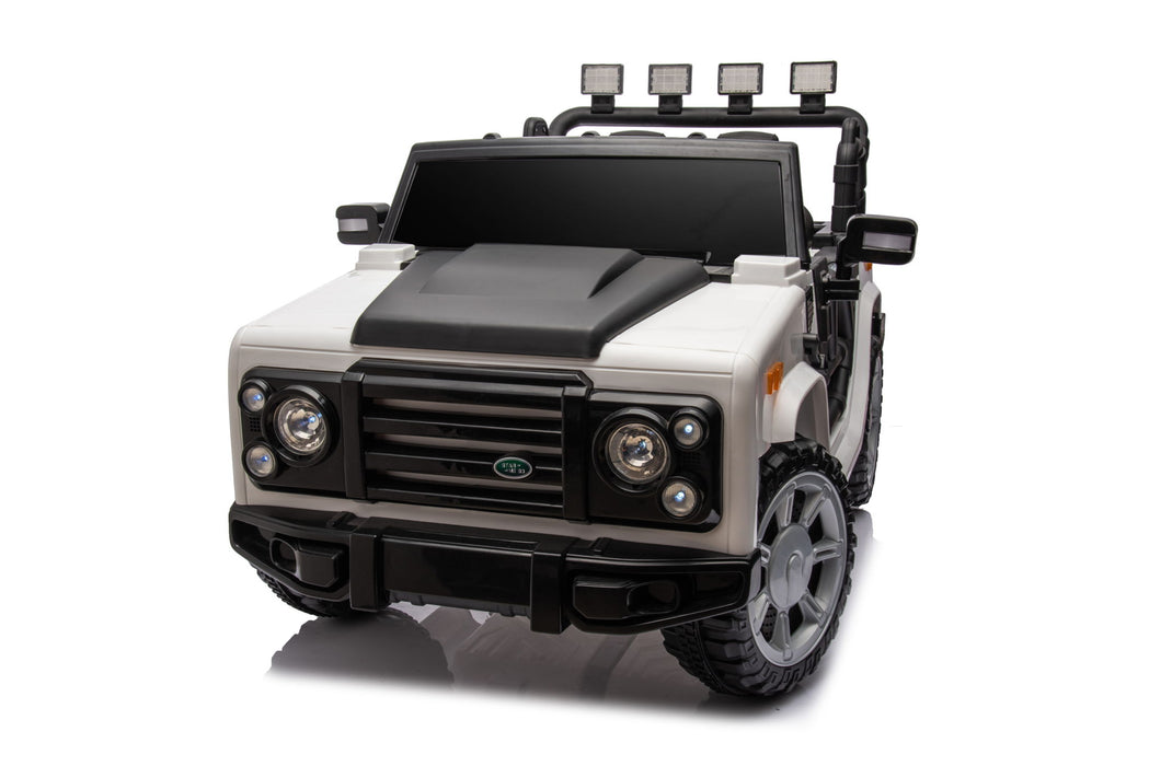 12V7A 30W*2 Four-Wheel Drive Seat One Button Start, Forward And Backward, High And Low Speed, Music, Front Light, Power Display, Two Doors Can Open, 2.4G R / C, Seat Belt Four Wheel Absorber