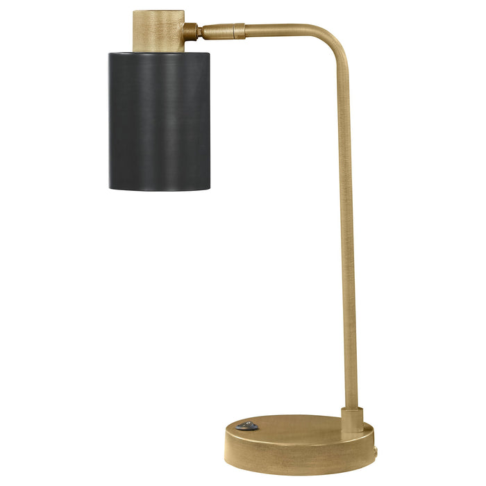 Dharma - Adjustable Table Lamp With Shade - Antique Brass