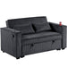 Modern Style Convertible Sofa With Pull-Out Bed, USB Ports & Cup Holders Home Essentials