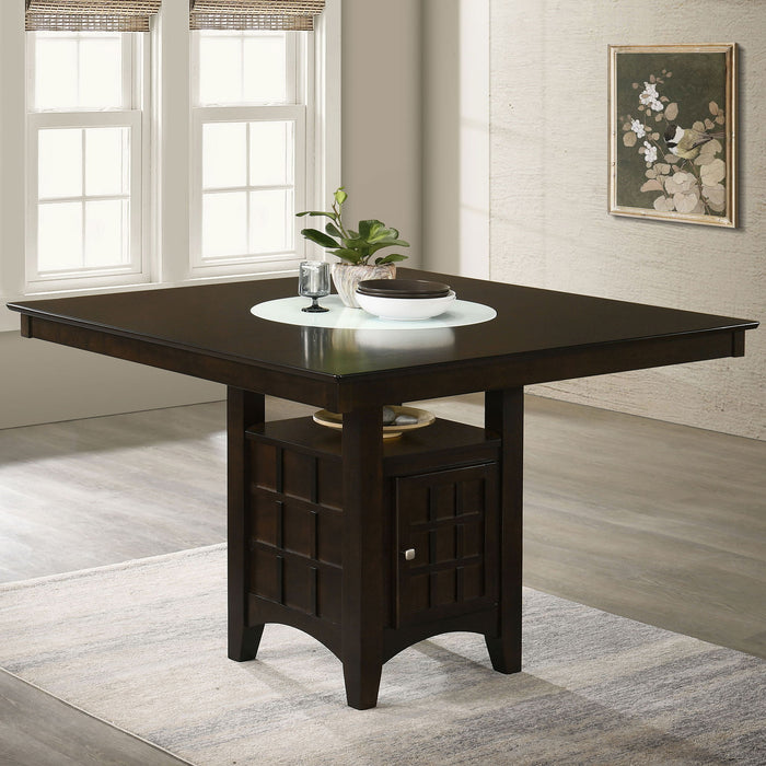 Tolland - Counter Height Dining Table With Storage Pedestal - Cappuccino Furniture Max