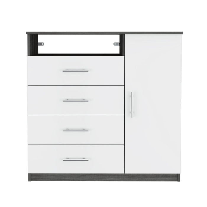 Four Drawer Combo Dresser - White / Gray