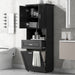 Tall Bathroom Cabinet With Tilt-Out Laundry Basket And Upper Storage Hearth and Haven