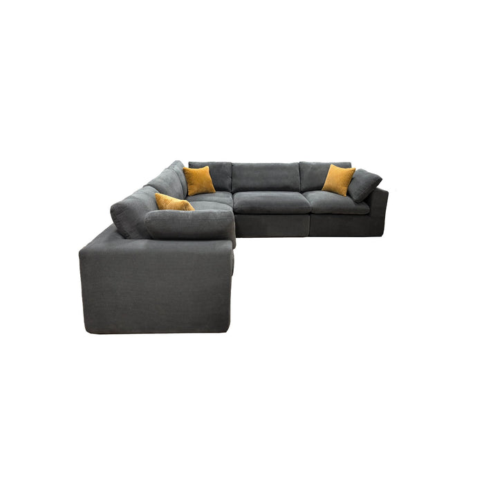 Coffee Bean Like Upholstery Full Compressed Modular Sectional With Toss Pillows - Light Gray Home Essentials