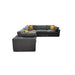 Coffee Bean Like Upholstery Full Compressed Modular Sectional With Toss Pillows - Light Gray Home Essentials