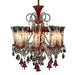 Michael Amini Lighting - Winter Palace 8-Light Traditional Crystal Chandelier - Ruby Red / Pearl Silver Michael Amini