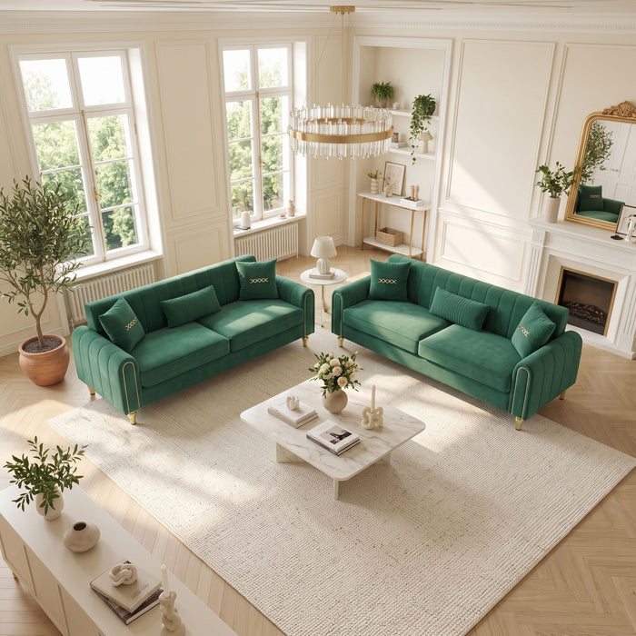 2 Piece Sofa 3 Seater Sofas Set Home Essentials
